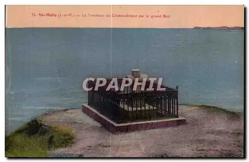 Cartes postales St Malo La Tombeau de Chateaubriant sur le grand Bey