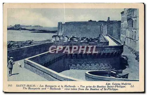 Cartes postales St Malo Les Remparts et la Hallande Vue prise du Bastion Saint Philippe