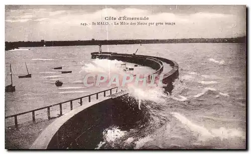 Ansichtskarte AK St Malo Le Mole des Npira par gros temps