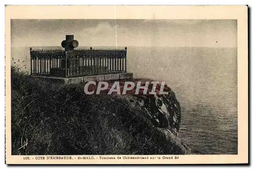 Cartes postales Cote D Emeraude St Malo Tombeau de Chateaubriand sur le Grand Be