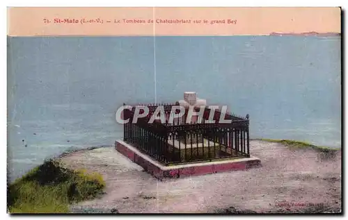 Cartes postales St Malo Le Tombeau de Chateaubriant sur le grand Bey