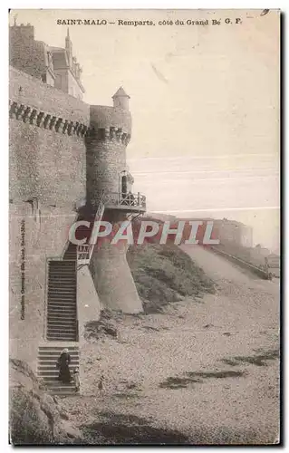 Ansichtskarte AK Saint Malo Remparts cote du Grand Be