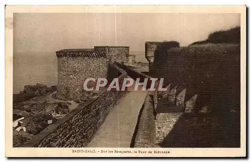 Ansichtskarte AK Saint Malo Sur les Remparts la Tour de Bidouane