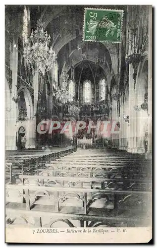 Cartes postales Lourdes Interieur de la Basilique