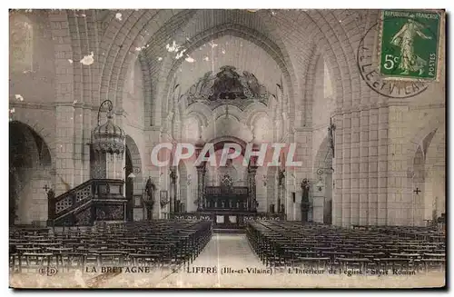 Ansichtskarte AK La Bretagne Liffre L Interieur de l eglise Style Roman