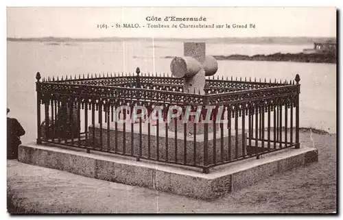 Cartes postales Cote d Emeraude St Malo Tombeau de Chateaubriand sur le Grand Be