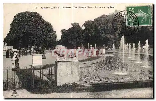 Cartes postales Saint Cloud Le Parc Les Grandes Eaux Bassin Lion