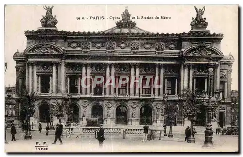 Cartes postales Paris Opera et la Station du Metro