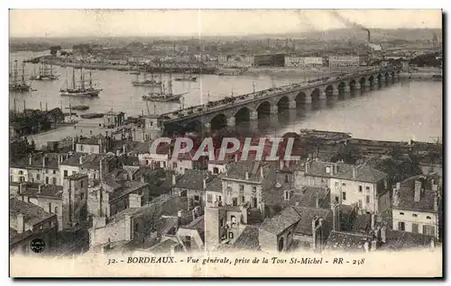 Ansichtskarte AK Bordeaux Vue Generale prise de la Tour St Michel