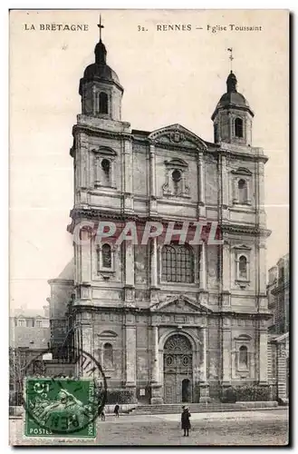 Cartes postales La Bretagne Rennes Eglise Toussaint