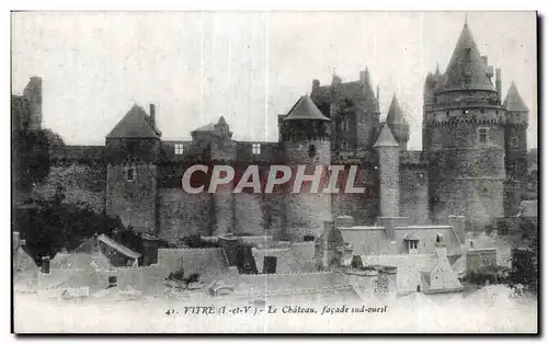 Cartes postales Vitre Le Chateau facade sud ouesl