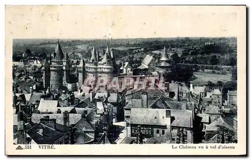 Cartes postales Vitre Le Chateau vu a Vol d oiseau