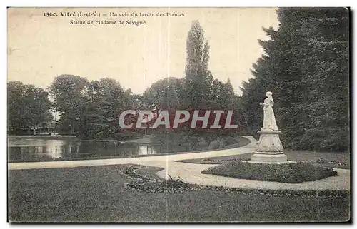 Cartes postales Vitre Un coin du jardin des Plantes Statue de Madame de Sevigne