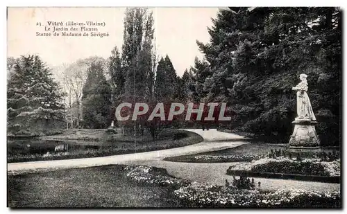Ansichtskarte AK Vitre (Ille et Vilaine) Le Jardin des Plantes Statue de madame de Sevigne