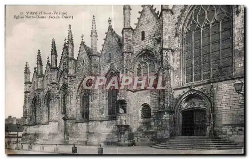 Cartes postales Vitre (Ille et Vilaine) Eglise Notre Dame Facade Ouest