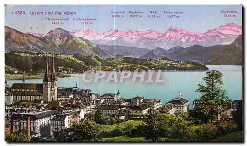 Cartes postales Luzern und die Alpen