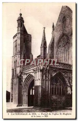 Ansichtskarte AK Cathedrale de Dol Portail de I eglise St Magloire et la tour