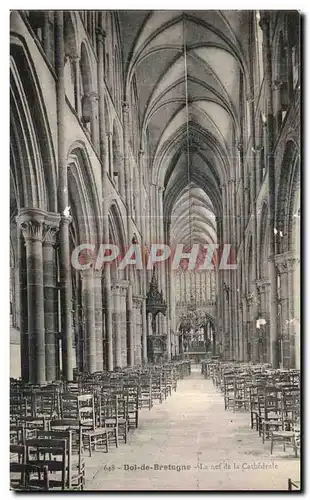 Ansichtskarte AK Dol de Bretagne La nef de la Cathedrale