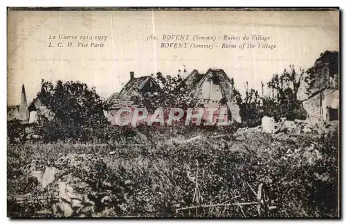 Cartes postales Bovent (Somme) Ruines du village