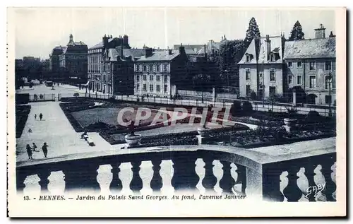 Cartes postales Rennes Jardin du Saint Georges Au Fond