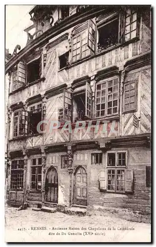 Cartes postales Rennes Ancienne Maison des Chapelains de la Cathedrale dite de Du Guesclin