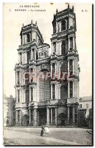 Cartes postales La Bretagne Rennes La Cathedrale