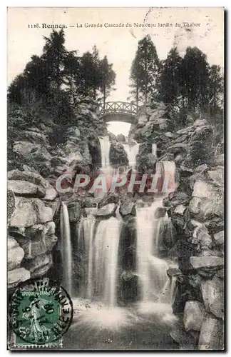 Ansichtskarte AK Rennes La Grande Cascade du Nouveau Jardin du Thabor