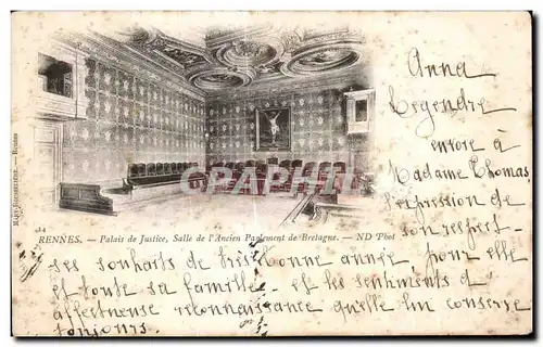 Cartes postales Rennes Palais de Justice Salle de l Ancien Parlement de Bretagne