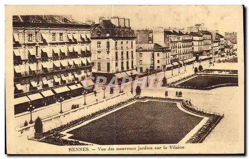 Ansichtskarte AK Rennes vue des Nouveaux Jardins sur la Vilaine