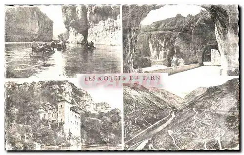 Ansichtskarte AK Les Gorges du Tarn Les Detrotis Tunnel des Baumes Chateau de la Caze Route du Causse a Meyureis