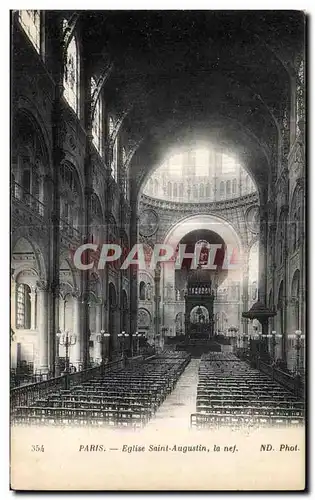 Cartes postales Paris Eglise Saint Augustin la nef