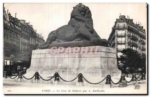 Cartes postales Paris Le Lion de Belfort par A Bartholdi