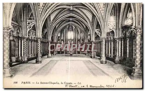 Cartes postales Paris La Sainte Chapelle la Crypte