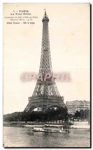 Ansichtskarte AK Paris La Tour Eiffel Construite de a par Eiffel Haunteur Eiffel Tower High