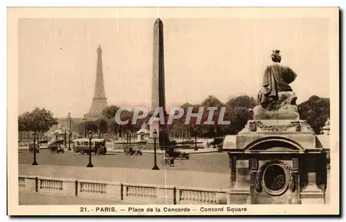 Ansichtskarte AK Paris Place de la Concorde Concord Square Tour Eiffel