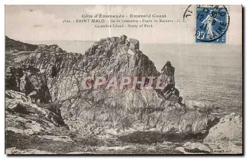 Cartes postales Saint Malo Ile de Cazembre Etude de Rochers