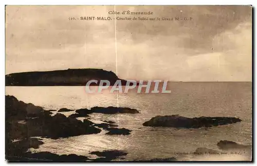 Cartes postales Saint Malo Coucher de Soleil sur le Grand Be