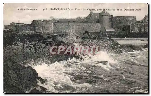 Cartes postales Saint Malo Etude de Vagues pres le Chateau de la Duchesse Anne