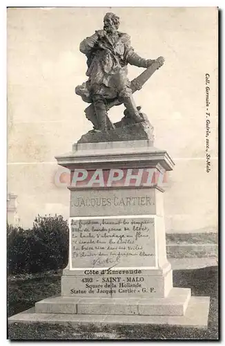 Cartes postales Saint Malo Square de la Hollande Statue de Jaeques Cartier