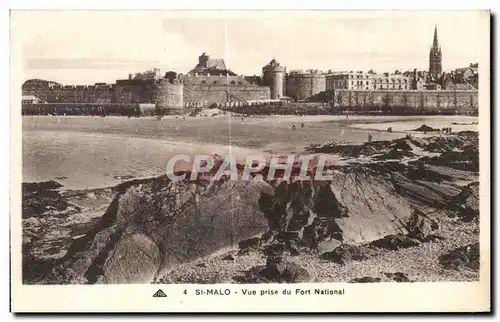 Ansichtskarte AK Saint Malo Vue Prise du Fort National