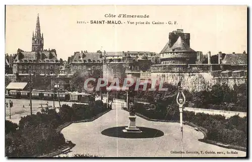 Ansichtskarte AK Saint Malo Vue Prise du Casino Train