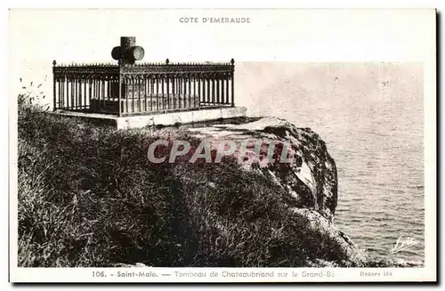 Cartes postales Saint Malo Tombeau de Chateaubriand sur la Grand Be