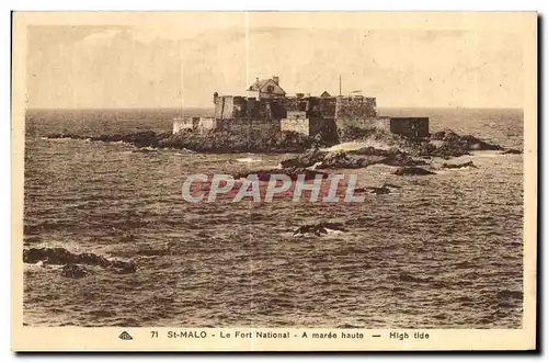 Cartes postales Saint Malo Le Fort National A Maree Haute High Tide