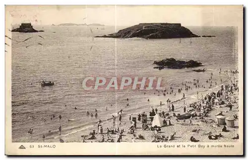 Cartes postales Saint Malo Le Grand et le Petit Bey a Maree Haute