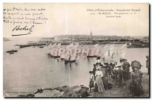 Ansichtskarte AK Saint Malo Vue Generale General View Botrel Bateaux