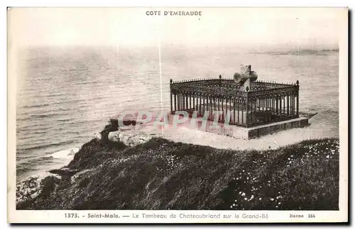 Cartes postales Saint Malo Le Tombeau de Chateaubriand sur le Grand Be