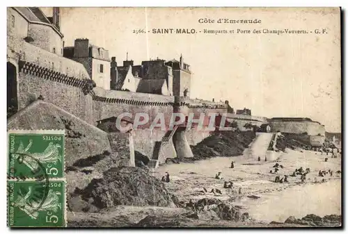 Cartes postales Saint Malo Remparts et Porte des Champs Vauverts