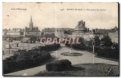 Ansichtskarte AK Saint Malo Vue Prise du Casino Train