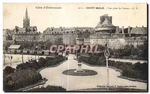 Cartes postales Cote d Emeraude Saint Malo Vue Prise du Casino Train