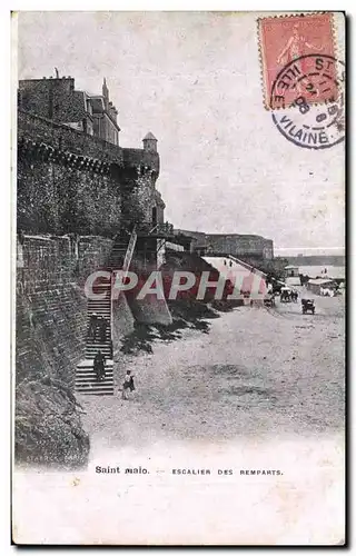 Ansichtskarte AK Saint Malo Escalier Des Remparts